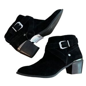 ESSEX Lane Nara Black Suede Leather‎ Bootie Boots Shoes Size 7 new without box